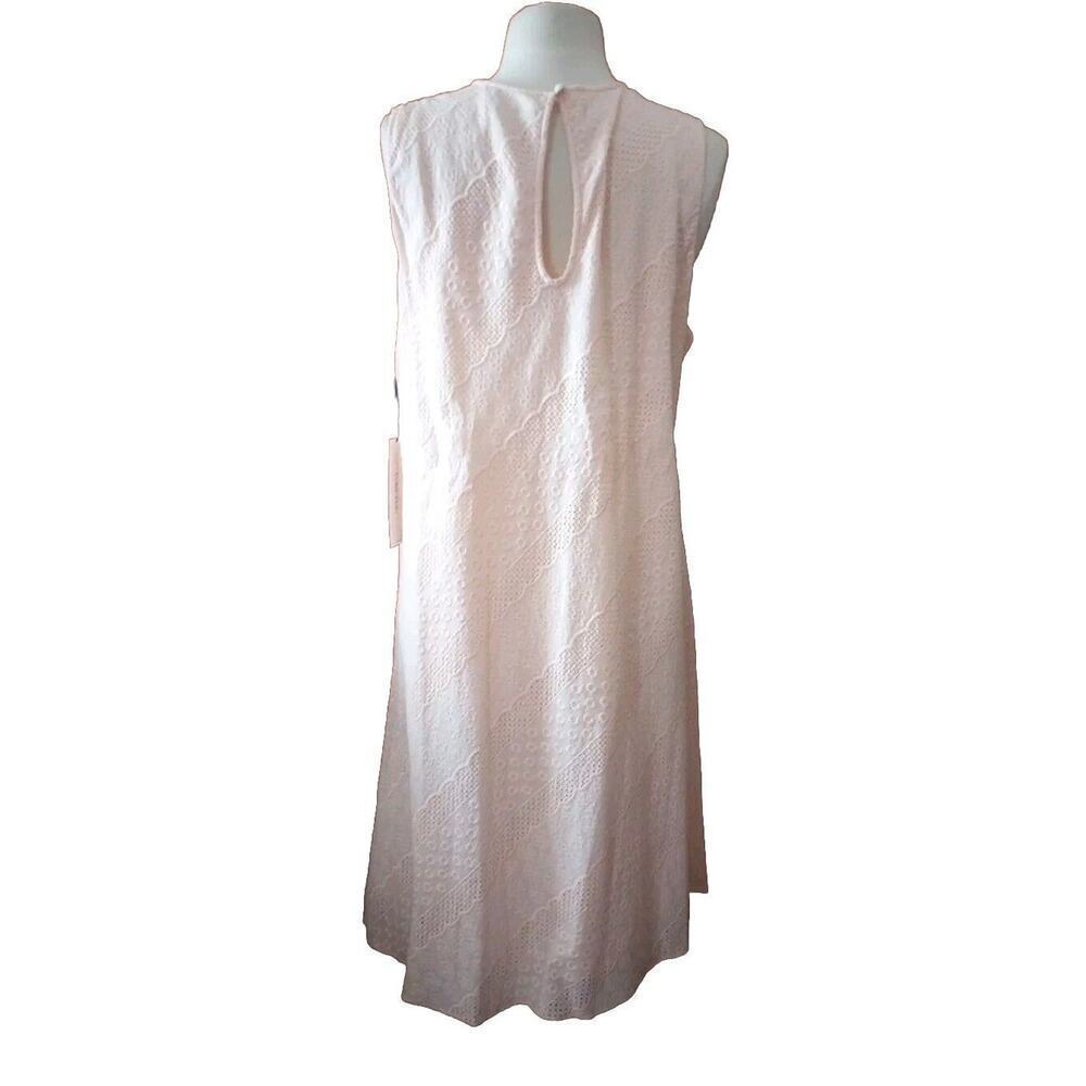 Calvin Klein‎ Women's Cotton Eyelet Trapeze Dress Sz 14W New Lined Knee Length - Picture 3 of 11